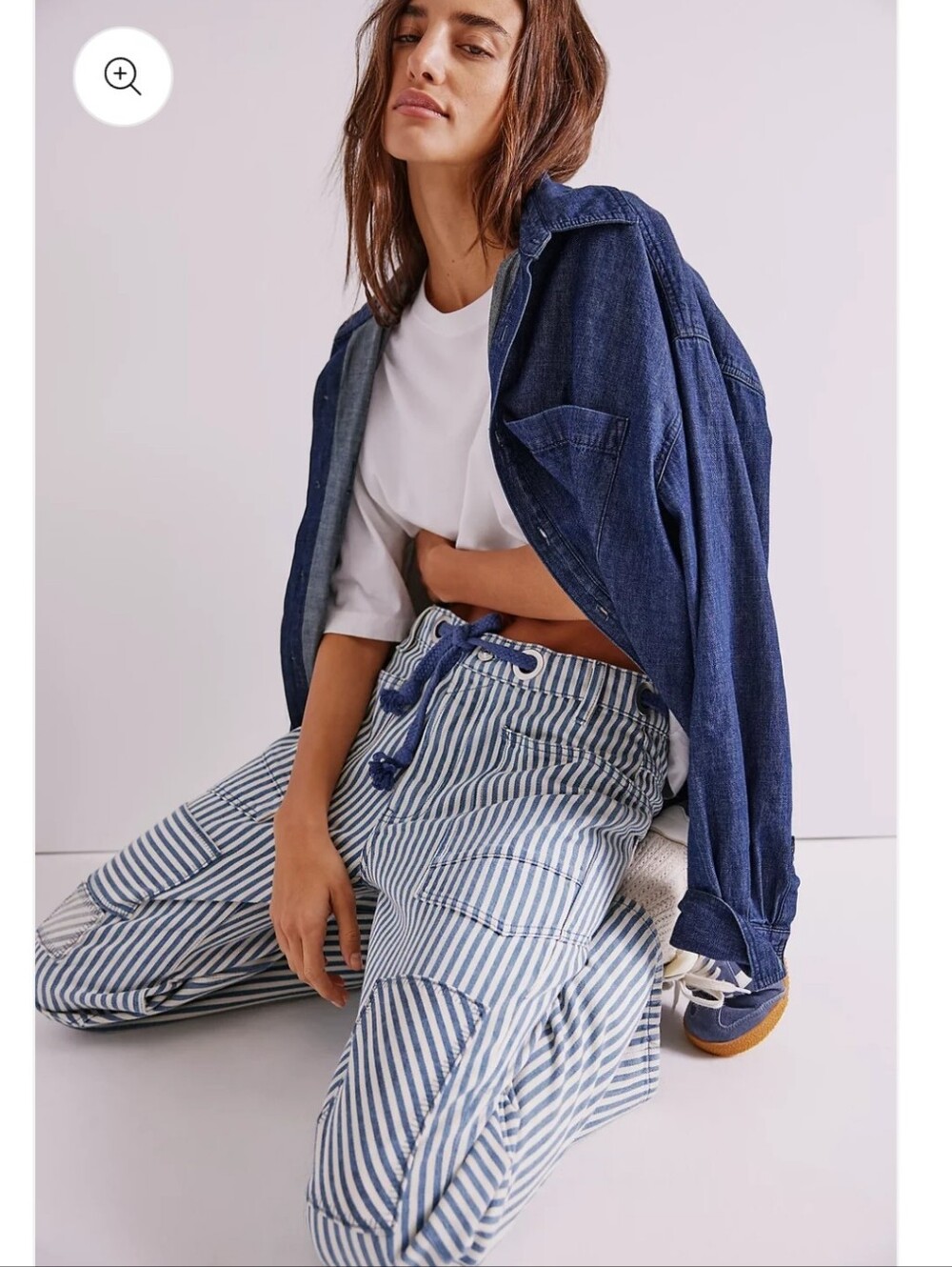 FREE PEOPLE Moxi Railroad Barrel Denim
